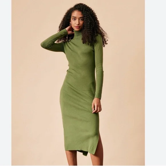 green emerald velvet dress A New Day Green Printed Mock Neck Maxi Dress- Size S – The Saved Collection main image 1